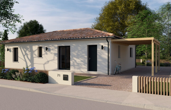 votre maison de 90m2 sur un terrain de 505m2 sur la commune de Le Taillan-Médoc au prix de 375000&euro; avec Alpha Constructions